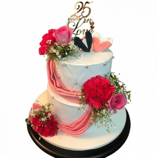 Silver Jubilee Wedding Anniversary Cake online delivery in Noida, Delhi, NCR, Gurgaon