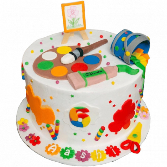 Artist Theme 6th Birthday cake  online delivery in Noida, Delhi, NCR, Gurgaon