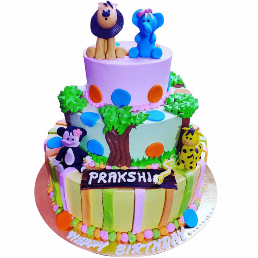 Noisy Little Lion and Friends Cake  online delivery in Noida, Delhi, NCR, Gurgaon