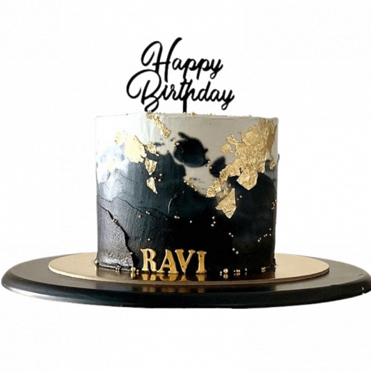 Aesthetic Black Birthday Cake online delivery in Noida, Delhi, NCR, Gurgaon