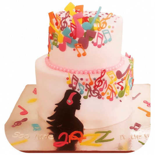 Music Theme Cake for Her online delivery in Noida, Delhi, NCR, Gurgaon