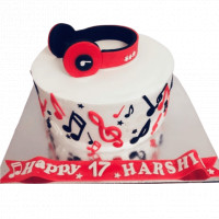 Music Theme Cake with Headphone Topper online delivery in Noida, Delhi, NCR,
                    Gurgaon