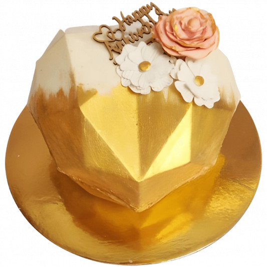 Gold White Pinata Cake  online delivery in Noida, Delhi, NCR, Gurgaon