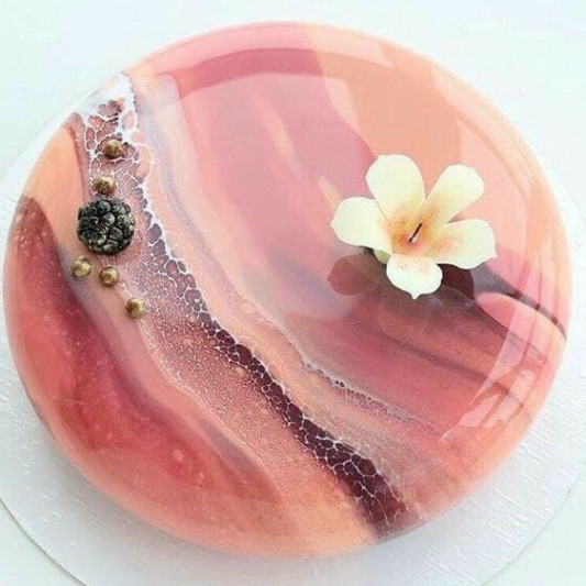 Bright Pink Mousse Cake with Mirror Glaze Stock Photo - Image of holiday,  cake: 72938492