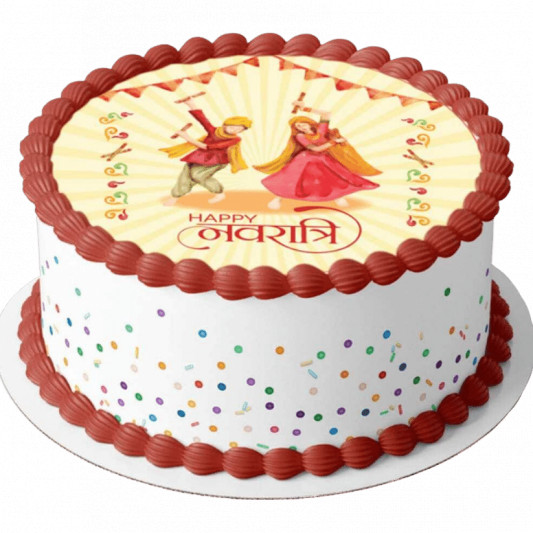 Dandiya Theme Photo Cake online delivery in Noida, Delhi, NCR, Gurgaon