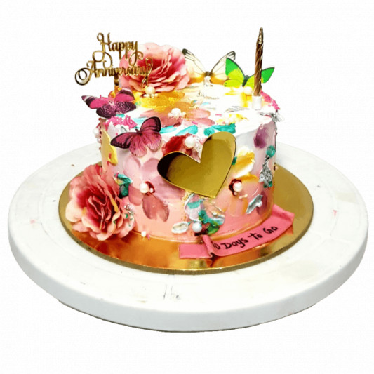 Knife Textured Floral Cake online delivery in Noida, Delhi, NCR, Gurgaon