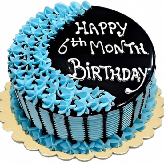 Happy 6Th Month Birthday Cake | Bakehoney.Com
