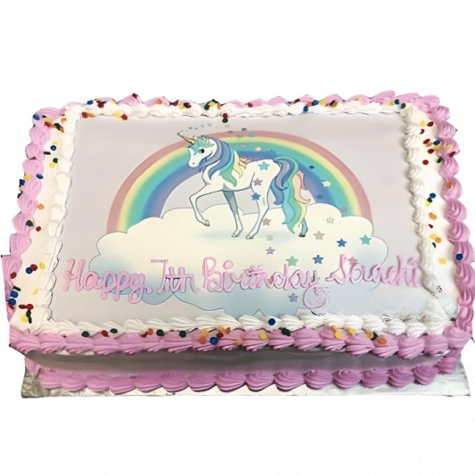 Rainbow Unicorn Photo Cake online delivery in Noida, Delhi, NCR, Gurgaon