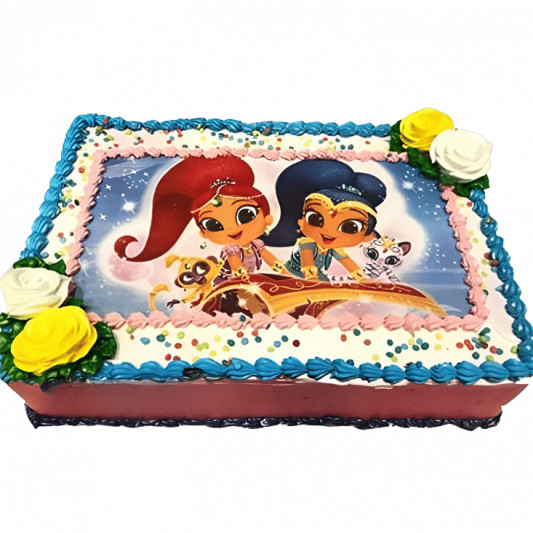 Shimmer and Shine Photo Cake online delivery in Noida, Delhi, NCR, Gurgaon