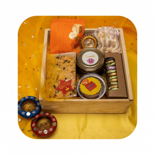 Wooden Box with Transparent Sliding Lid Dessert Gift Pack online delivery in Noida, Delhi, NCR, Gurgaon