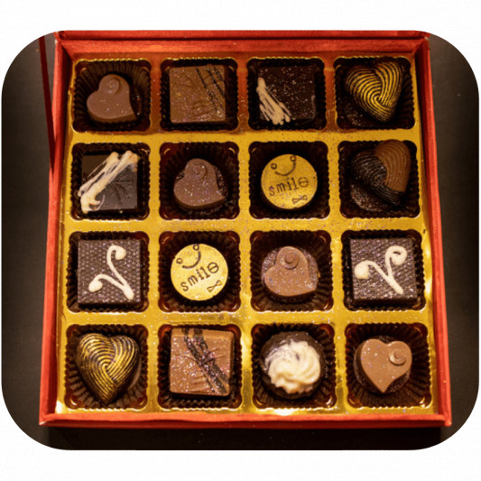 Beautiful Red and Gold Leatherier Chocolate Box online delivery in Noida, Delhi, NCR, Gurgaon