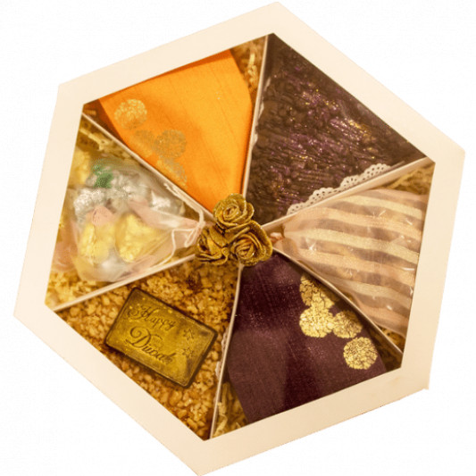 Exotic Hampers - Elegant See Through Slotted Hexagonal Tray online delivery in Noida, Delhi, NCR, Gurgaon