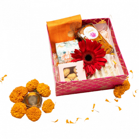 Sturdy and Festive Pink Gift Box online delivery in Noida, Delhi, NCR, Gurgaon