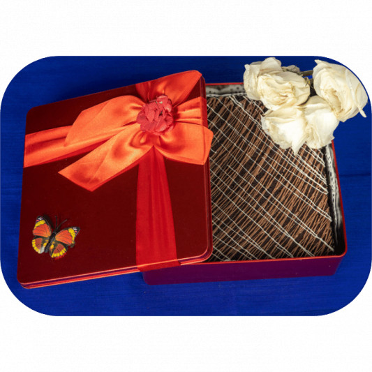 Gift Pack of Chocolate Brownie in Keepsake Red Tin Box online delivery in Noida, Delhi, NCR, Gurgaon