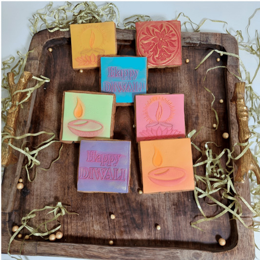 Hand Crafted Stamped Diwali Cookies Hamper online delivery in Noida, Delhi, NCR, Gurgaon