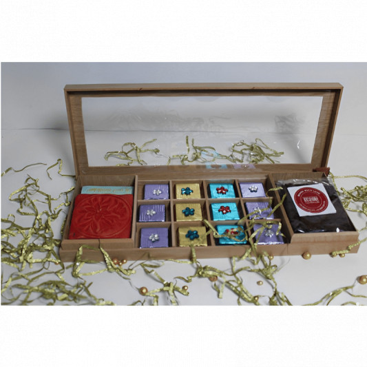 Hand Crafted Chocolates and Brownies in Wooden Boxes online delivery in Noida, Delhi, NCR, Gurgaon