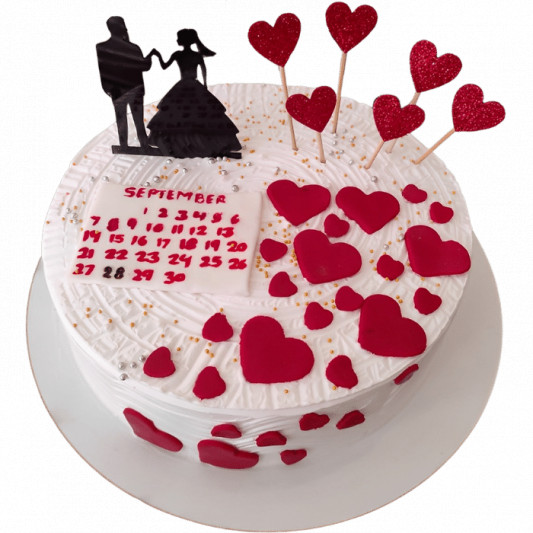 Calendar Theme Anniversary Cake online delivery in Noida, Delhi, NCR, Gurgaon