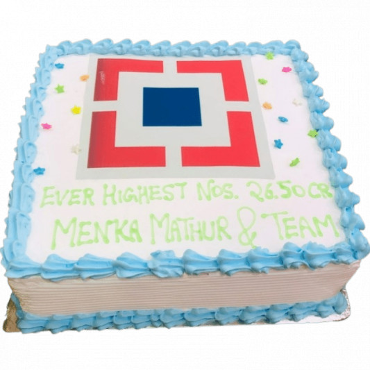 Rectangular Edible Image Cake with Customizable Corporate Logo - Cake  Together