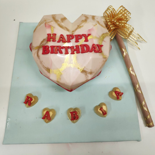 Golden Heart Pinata with Chocolate Inside online delivery in Noida, Delhi, NCR, Gurgaon