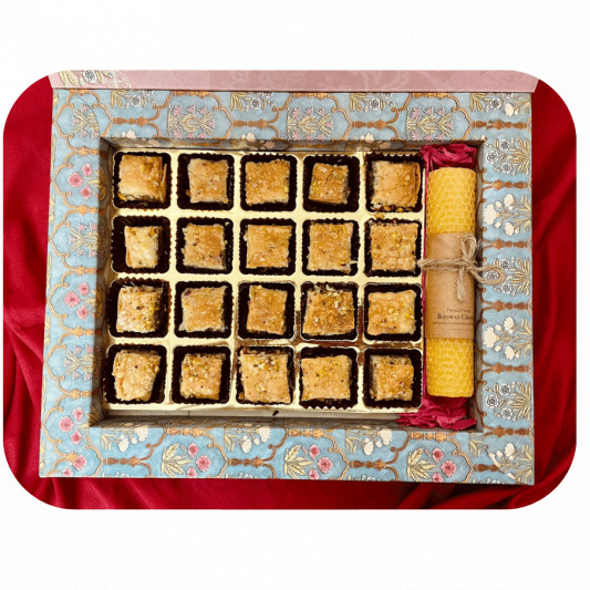 Baklava Gift Box with Candle online delivery in Noida, Delhi, NCR, Gurgaon