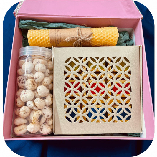 Gift Pack of Foxnut, Chocolates and Candle online delivery in Noida, Delhi, NCR, Gurgaon