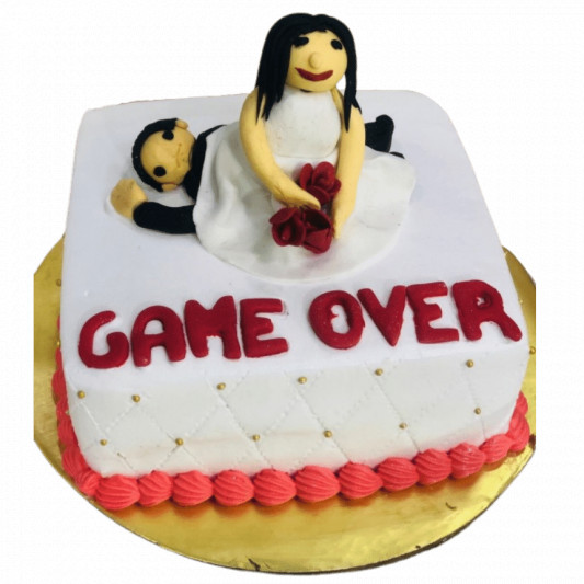 GAME OVER Bachelorette Party Cake online delivery in Noida, Delhi, NCR, Gurgaon