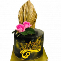 Elegant Black Golden Birthday Cake online delivery in Noida, Delhi, NCR,
                    Gurgaon