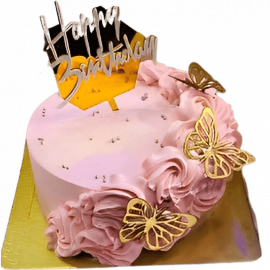 Pink Birthday Butterfly Cake online delivery in Noida, Delhi, NCR, Gurgaon