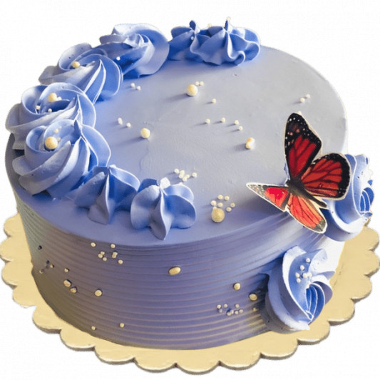 Sky Blue Cake with Golden Pearl Decoration online delivery in Noida, Delhi, NCR, Gurgaon