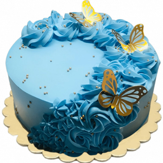 RYAAN DUSTY BLUE BIRTHDAY CAKE - Rashmi's Bakery