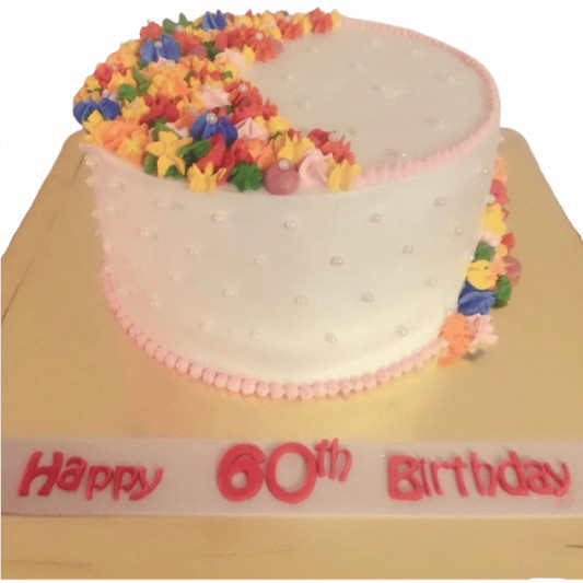 Elegant 60th Birthday cake  online delivery in Noida, Delhi, NCR, Gurgaon