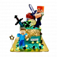 Minecraft Theme Square Photo Print Cake online delivery in Noida, Delhi, NCR,
                    Gurgaon