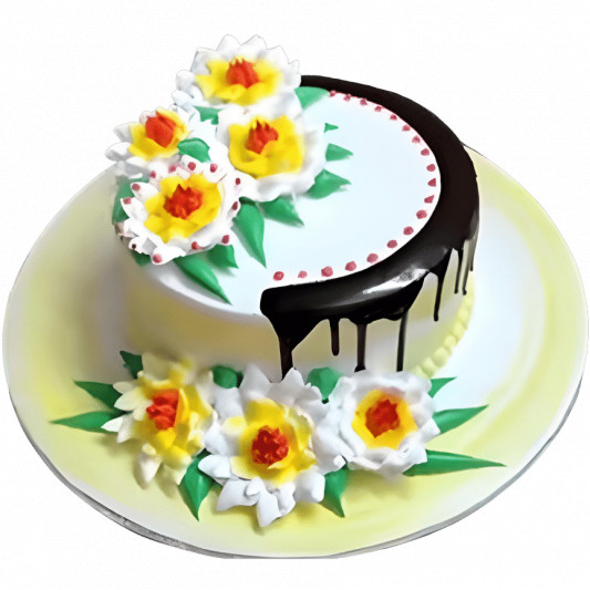 Beautiful Floral Decorated Cake online delivery in Noida, Delhi, NCR, Gurgaon