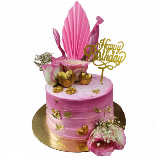 Pink Tall Birthday Cake online delivery in Noida, Delhi, NCR, Gurgaon