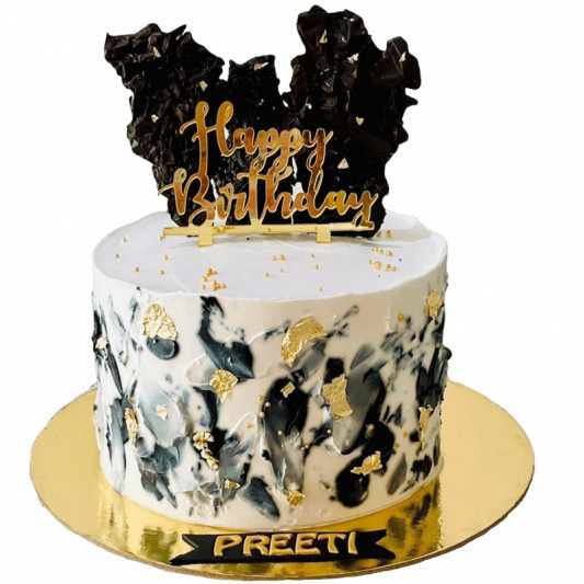 Black Golden Birthday Cake online delivery in Noida, Delhi, NCR, Gurgaon