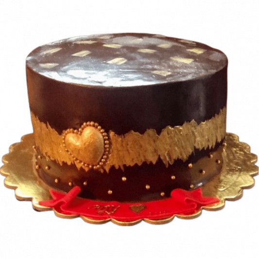 Elegant Brown and Golden Cake  online delivery in Noida, Delhi, NCR, Gurgaon