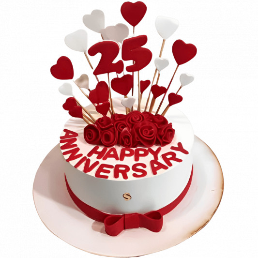 25th Anniversary Theme Cake online delivery in Noida, Delhi, NCR, Gurgaon