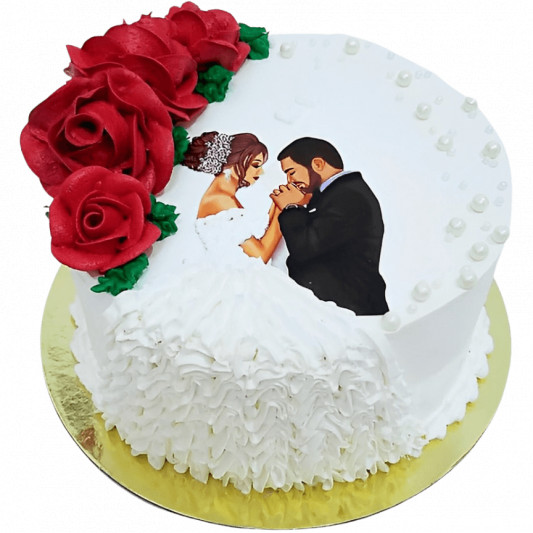 Couple Cake with Red Roses Topper online delivery in Noida, Delhi, NCR, Gurgaon