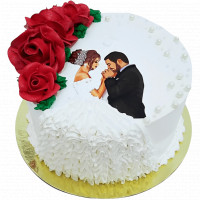 Couple Cake with Red Roses Topper online delivery in Noida, Delhi, NCR,
                    Gurgaon
