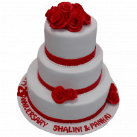 3 Tier Rose Anniversary Cake online delivery in Noida, Delhi, NCR,
                    Gurgaon