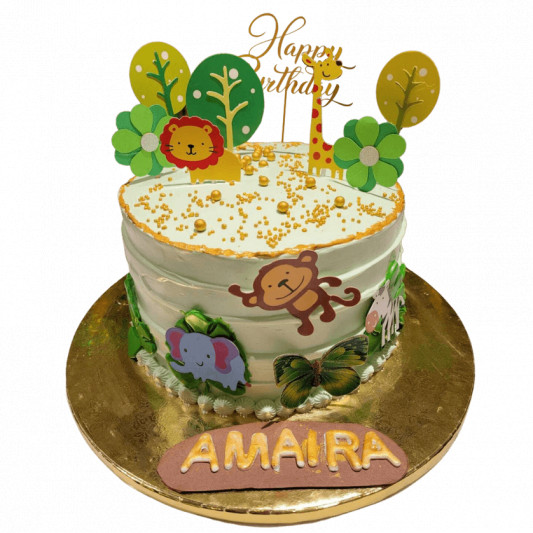 Best Animal Cake Green Lion Theme Cake First Birthday Cakes  Cake  Square Chennai  Cake Shop in Chennai