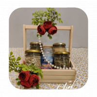 Healthy Jar Gift Pack in Wooden Box with Candle - R26 online delivery in Noida, Delhi, NCR,
                    Gurgaon