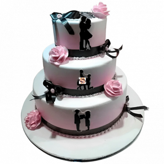 Amazing 3-tier Anniversary Cake online delivery in Noida, Delhi, NCR, Gurgaon