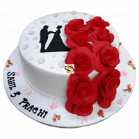 Couple and Flowers Anniversary Cake online delivery in Noida, Delhi, NCR,
                    Gurgaon