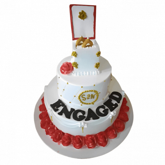 3 Tier Engagement Ring Cake online delivery in Noida, Delhi, NCR, Gurgaon