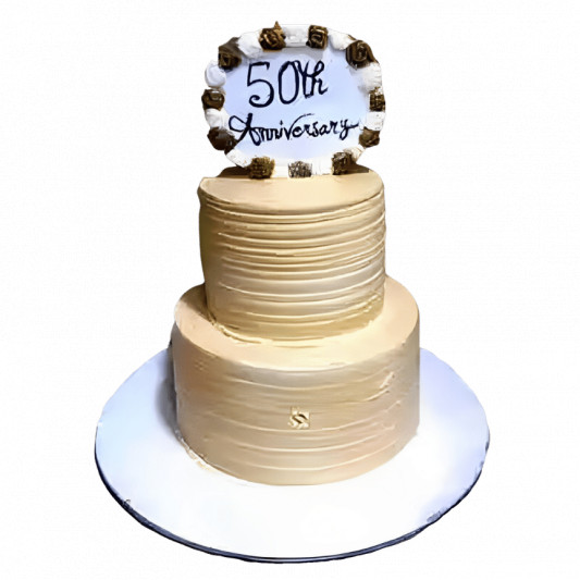 50th Anniversary 2 Tier Cake online delivery in Noida, Delhi, NCR, Gurgaon