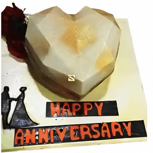 Anniversary Pinata Cake with 2 Red Roses online delivery in Noida, Delhi, NCR, Gurgaon