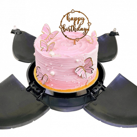 Pink Butterfly Bomb Cake online delivery in Noida, Delhi, NCR, Gurgaon