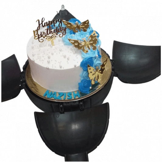 Butterfly Blue Bomb Cake online delivery in Noida, Delhi, NCR, Gurgaon