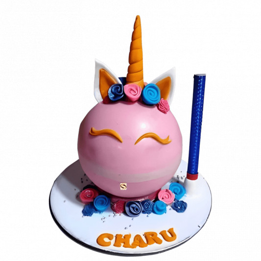 Round Pinata Unicorn Cake online delivery in Noida, Delhi, NCR, Gurgaon